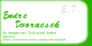 endre dvoracsek business card